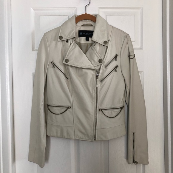 winter white leather jacket